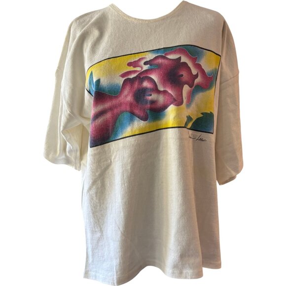 Joie De Vie day n night intimates vintage women's Christopher Lee art sleepshirt - Picture 1 of 7